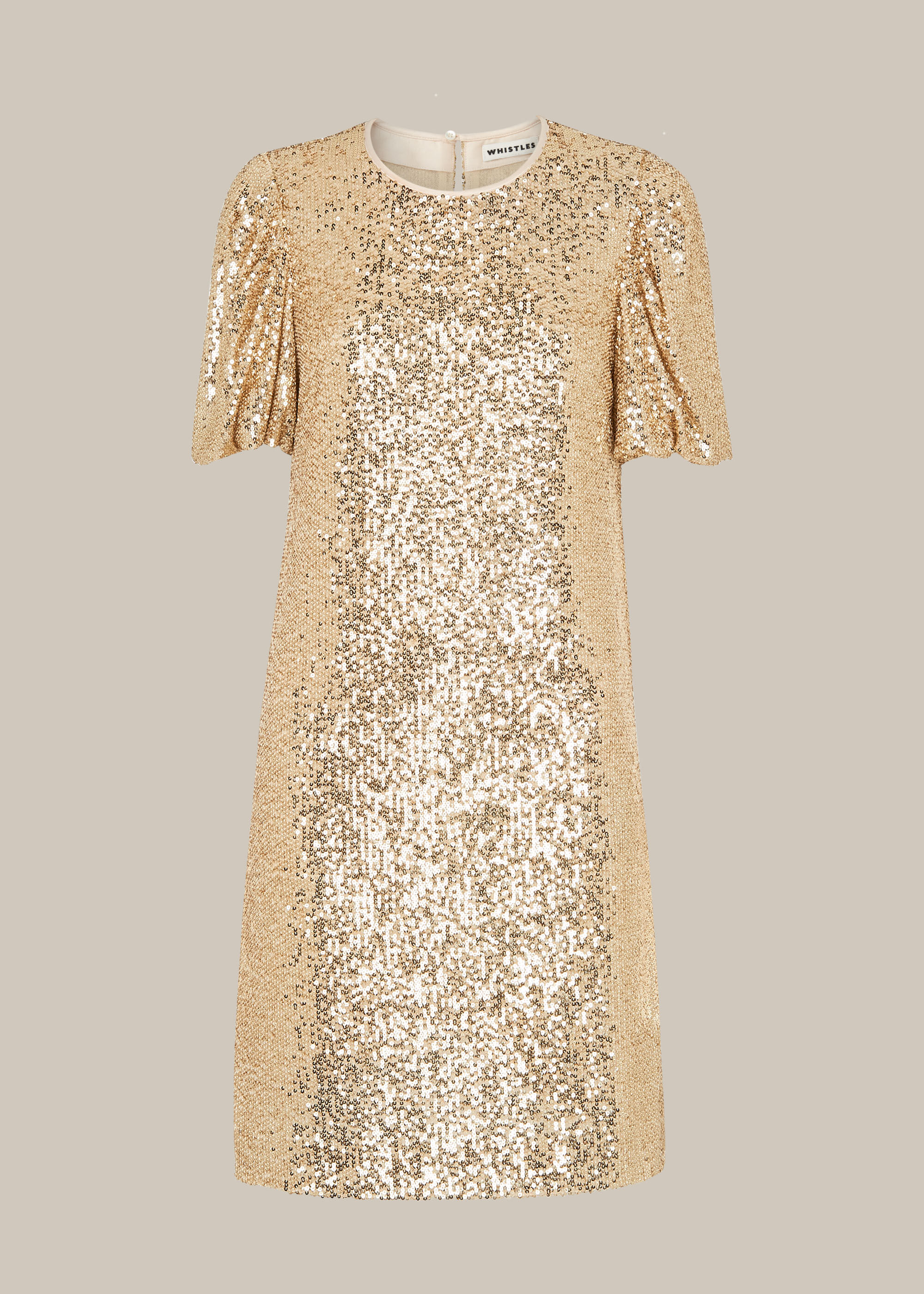 Champagne Sequin Shift Dress | WHISTLES ...